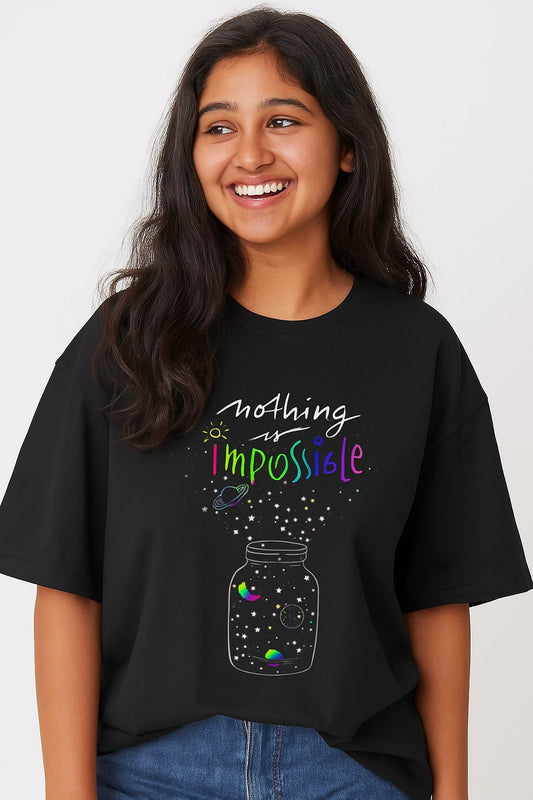 Nothing Impossible Unisex Terry Oversized Tee