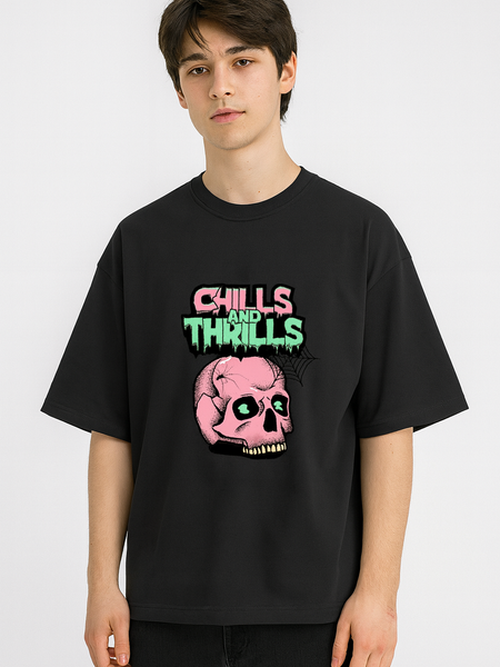 Chills and Thrills Unisex Terry Oversized Tee