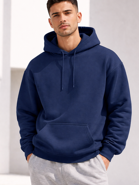 Plain Unisex Pullover Hoodie