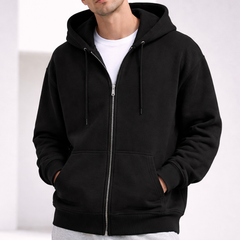 Plain Unisex Zip Hoodie