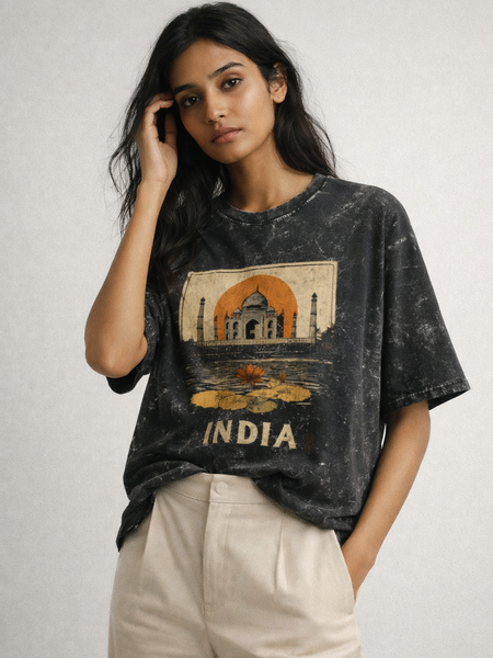 India Unisex Acid Washed Oversized Tee